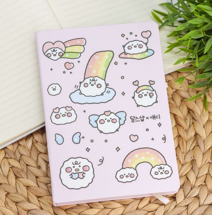 Блокнот (A5) &quot;Happy rainbow&quot;, pink (14.5*21) 