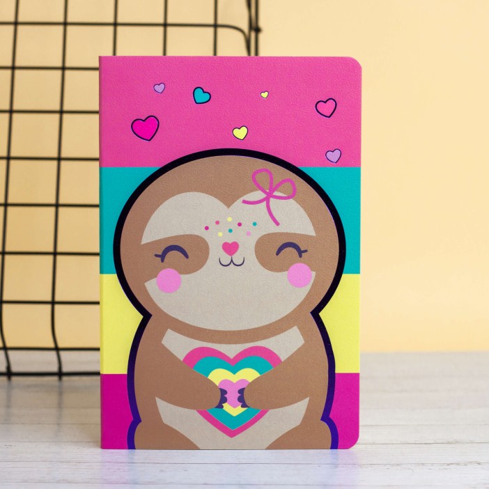 Тетрадь (A5) &quot;Rainbow sloth heart&quot; (13.5*20.5) 