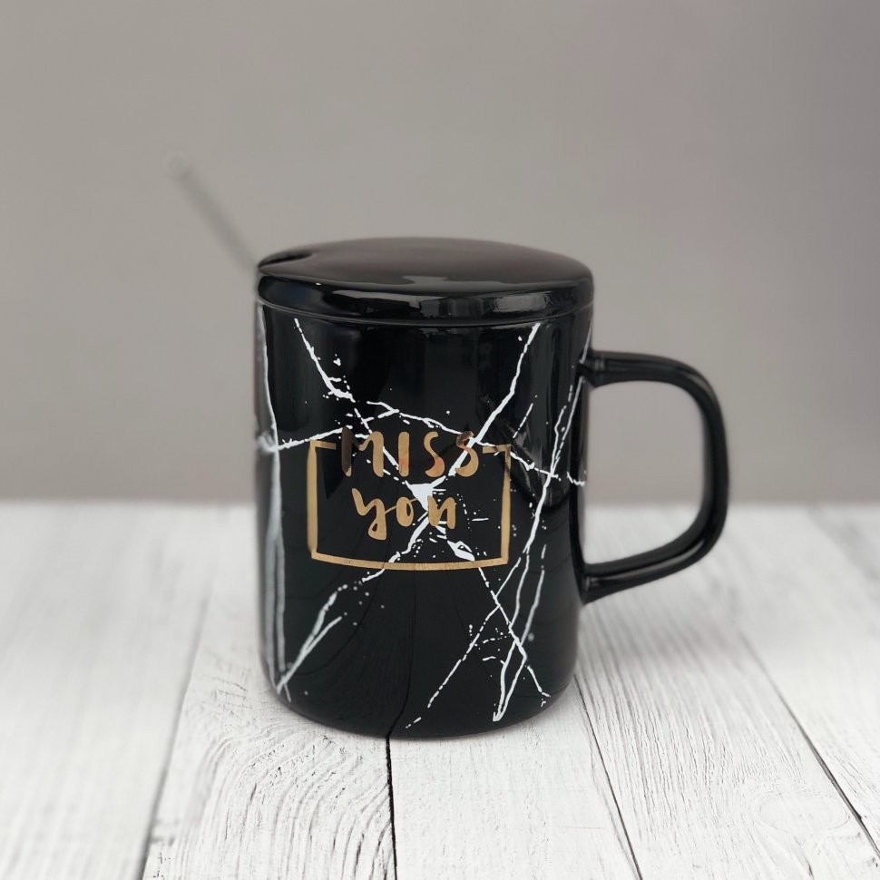 s332 Кружка "Miss you", black (410ml)