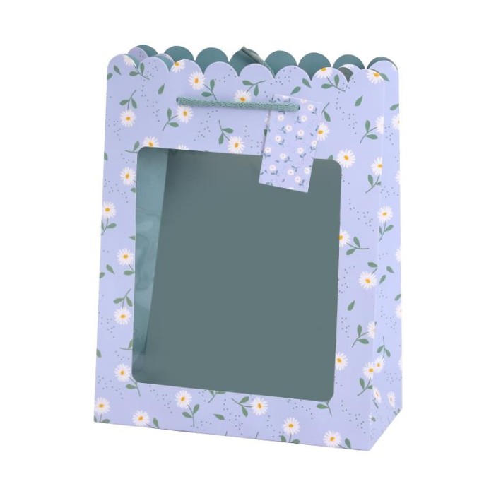 Пакет подарочный «Craft flowers», blue (18*23*10) 