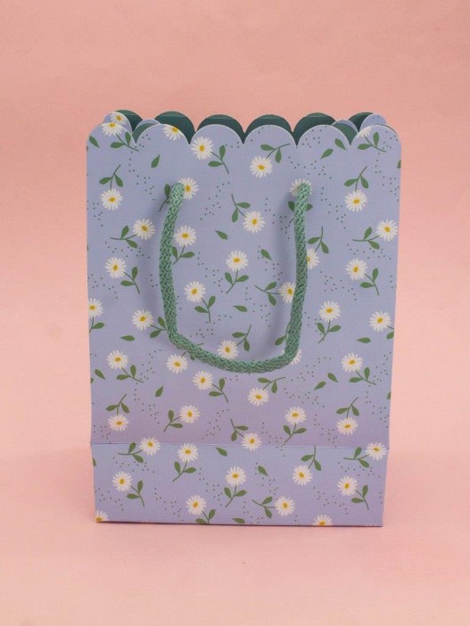 Пакет подарочный «Craft flowers», blue (18*23*10) 