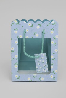 Пакет подарочный «Craft flowers», blue (18*23*10)