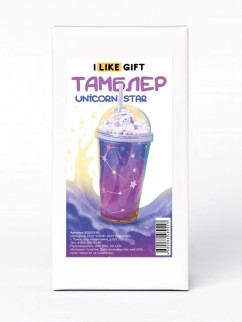 Тамблер iLikeGift &quot;Unicorn star&quot;, purple (450 ml)