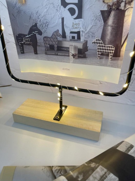 Фоторамка с прищепкой для фото и светодиодами «Square loft» 