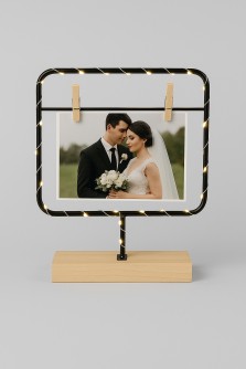 Фоторамка с прищепкой для фото и светодиодами «Square loft»