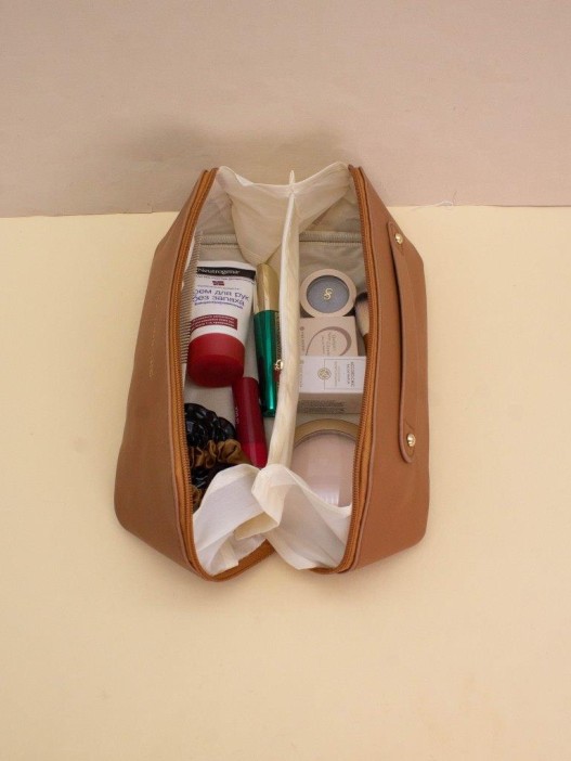 Сумка - органайзер из экокожи &quot;Rose of no man&#039;s land&quot; brown, 22*11*11 см 