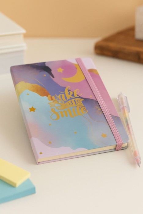 Блокнот (А5) "Wake up and smile", white (14.5*21) 