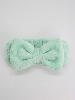 Косметическая повязка для волос "Нежный бантик", зелёная