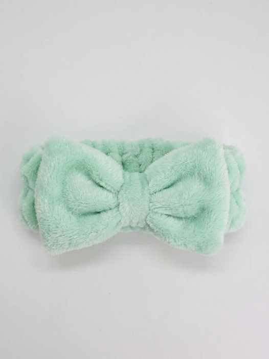 Косметическая повязка для волос "Нежный бантик", зелёная 