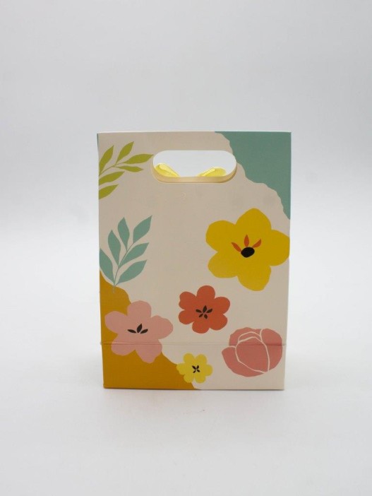 Пакет подарочный (XS) &quot;Big flowers&quot;, yellow (12x6x16) 