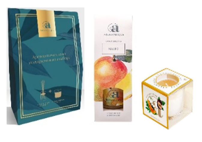 Ароматический набор диффузор &quot;Mанго&quot; 50 мл + свеча &quot;Фруктовое суфле&quot; 60 гр 