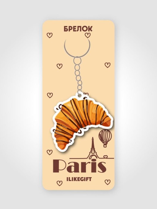 Брелок ECO из дерева iLikeGift «Круассан» 