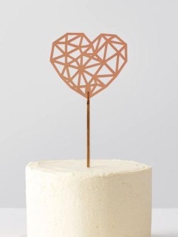 Топпер 5 шт "Сердце" №50, персиковый, фанера (80*66*4 мм)