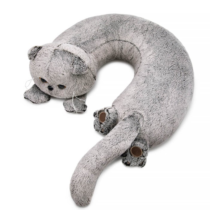 Мягкая игрушка "Кот Басик игрушка-подушка на шею" (30 см) 