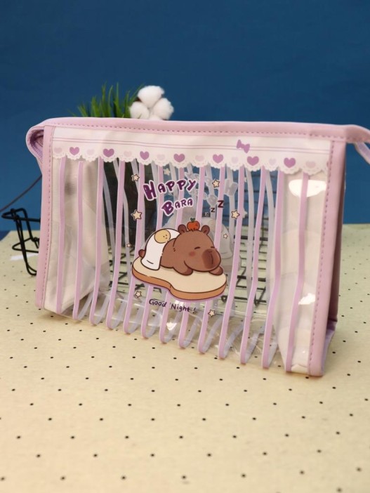 Косметичка &quot;Happy Capybara&quot;, purple (17*25*8 см) 