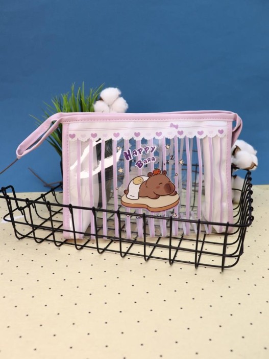 Косметичка &quot;Happy Capybara&quot;, purple (17*25*8 см) 