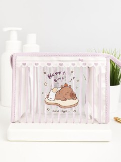 Косметичка &quot;Happy Capybara&quot;, purple (17*25*8 см)