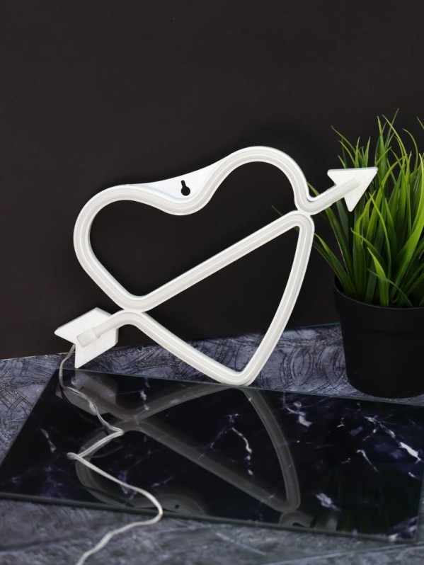 Неоновый подвесной ночник "Разбитое сердце", USB, розовое свечение (28*18 см)