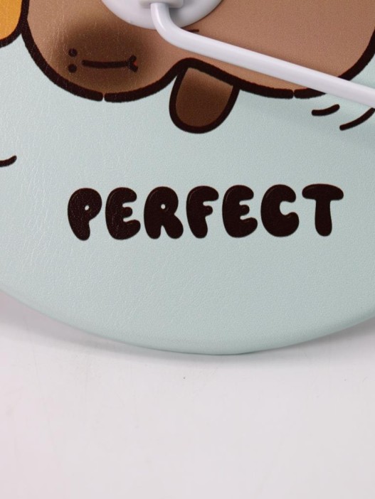 Зеркало настольное &quot;Capybara is happy&quot;, голубое, 15,6*15,6 см 