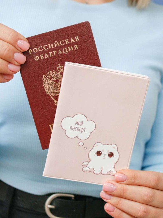 ОБЛОЖКА ДЛЯ ПАСПОРТА «Cute cat», плотность 600 мкм 