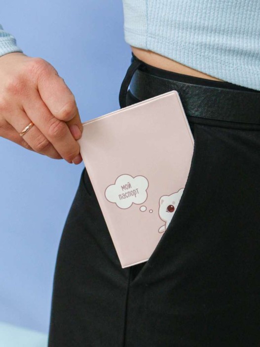 ОБЛОЖКА ДЛЯ ПАСПОРТА «Cute cat», плотность 600 мкм 