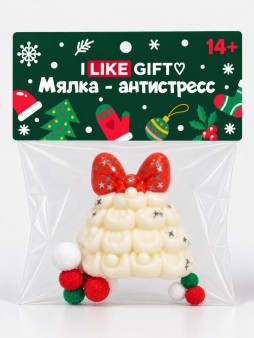Мялка - антистресс iLikeGift "Новогодняя ёлка", белая