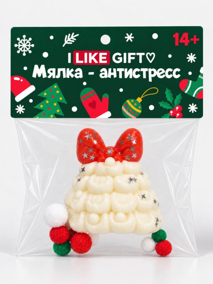 Мялка - антистресс iLikeGift "Новогодняя ёлка", белая