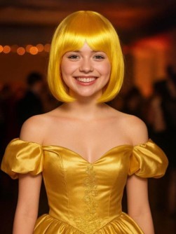 Парик карнавальный "Fancy chic", yellow (25 см)