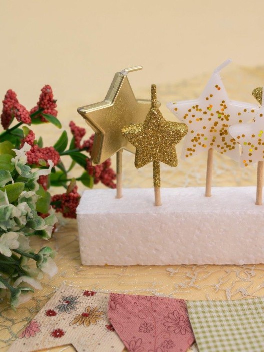 Набор свечей 5 шт. &quot;Golden star&quot; (6,5-7,5 см) 