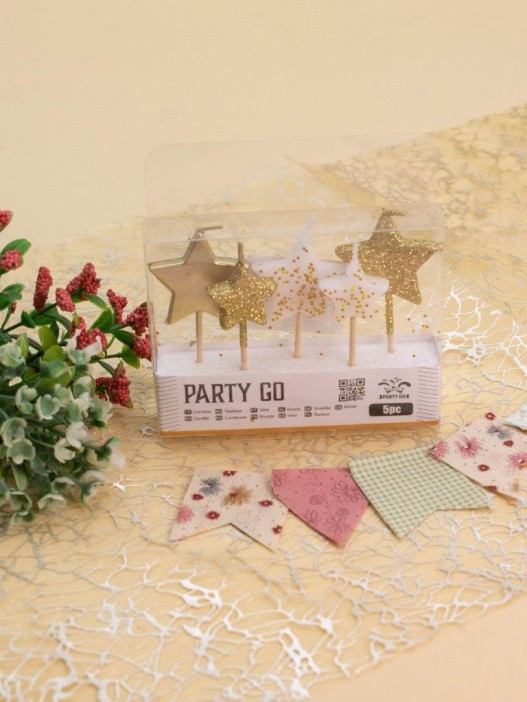 Набор свечей 5 шт. &quot;Golden star&quot; (6,5-7,5 см) 