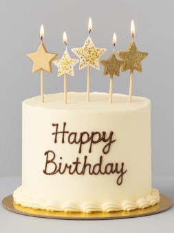 Набор свечей 5 шт. "Golden star" (6,5-7,5 см)