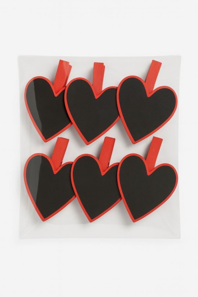 Прищепки ПО ПЛАНУ. "Big hearts", black