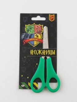 Ножницы детские "Школа Магии" 13 см, травмобезопасные, с линейкой
