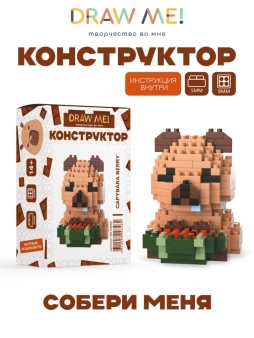 Конструктор Draw Me! "КАПИБАРА АРБУЗ" (203 детали), 6*4*5 см