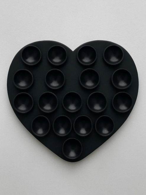 Присоска-липпер iLikeGift «Heart», black 