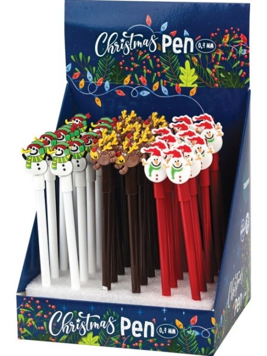 Ручка шариковая &quot;Новогодние персонажи&quot;, синие черн. 0.7мм, mix 