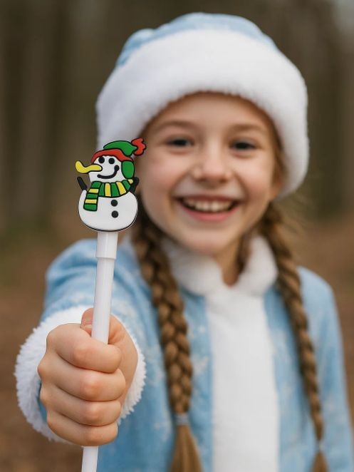 Ручка шариковая &quot;Новогодние персонажи&quot;, синие черн. 0.7мм, mix 