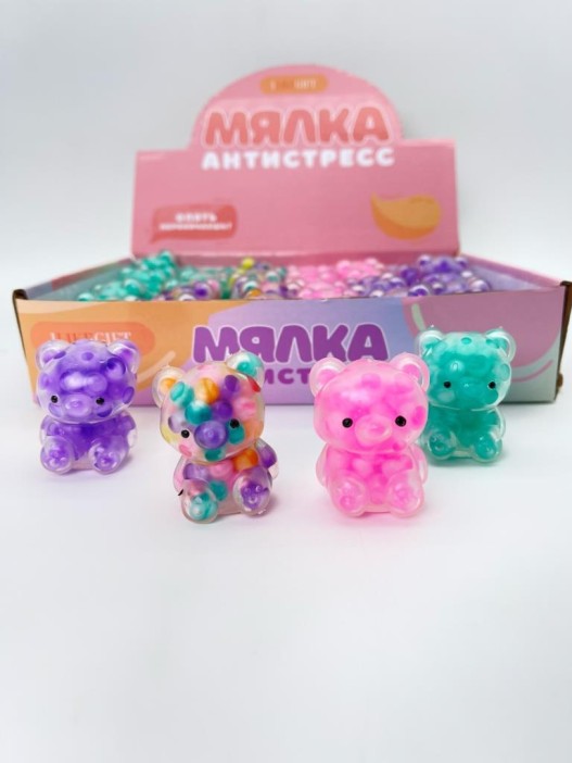 Мялка - антистресс «Мягкий мишкаr», шоу-бокс 40 шт. 