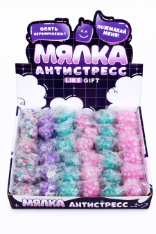 Мялка - антистресс "Мягкий мишка", шоу-бокс 40 шт.