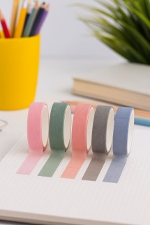 Набор декоративного скотча &quot;Intensive tone&quot;, pink-green, mix