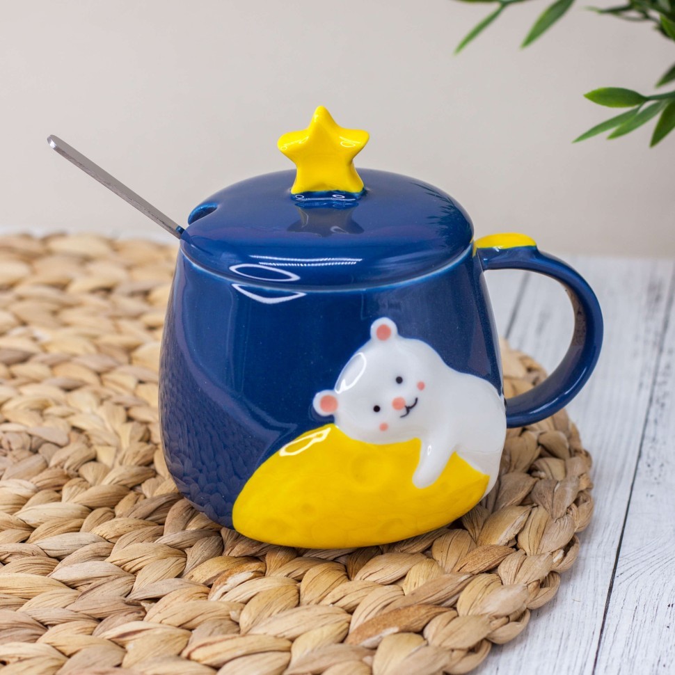 Кружка "Mouse with cheese", blue (325 ml)