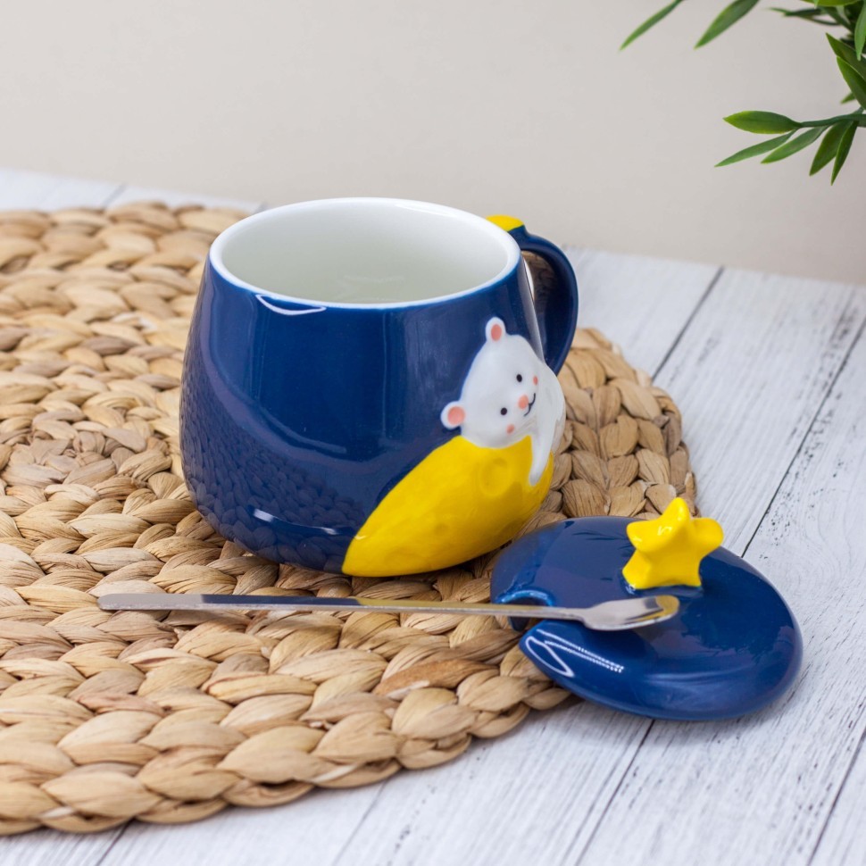 Кружка "Mouse with cheese", blue (325 ml)