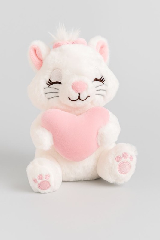 Мягкая игрушка "Кошачье сердце", белый, 19 см