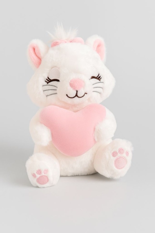 Мягкая игрушка "Кошачье сердце", белый, 19 см