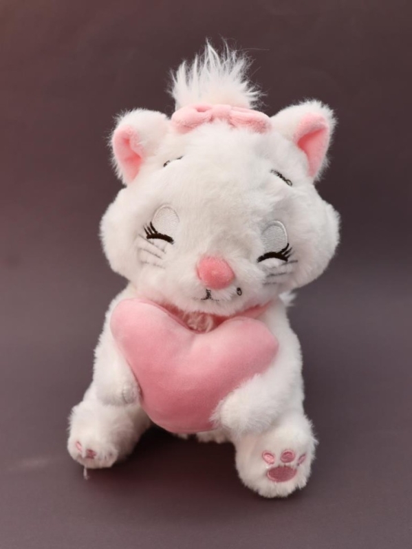 Мягкая игрушка "Кошачье сердце", белый, 19 см