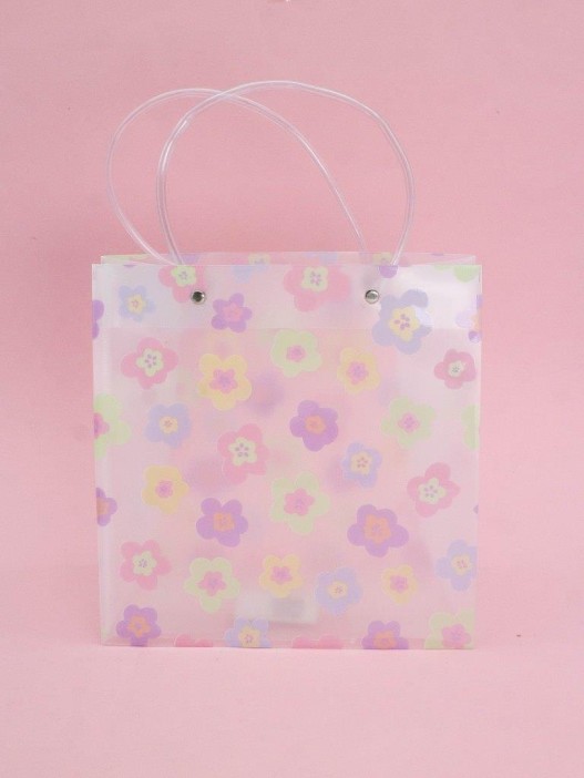 Пакет подарочный прозрачный «Flowers from film», small multi-colored (22*21,5*10) 