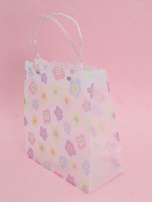 Пакет подарочный прозрачный «Flowers from film», small multi-colored (22*21,5*10) 