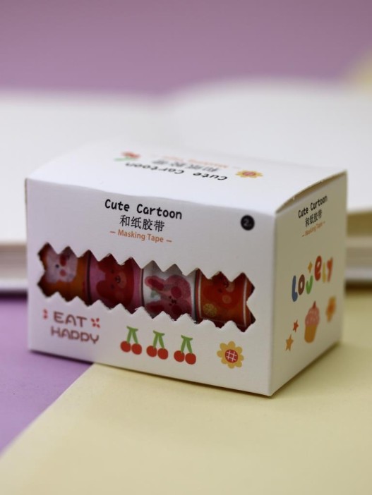 Набор декоративного скотча &quot;Cute cartoon Eat&quot;, white 