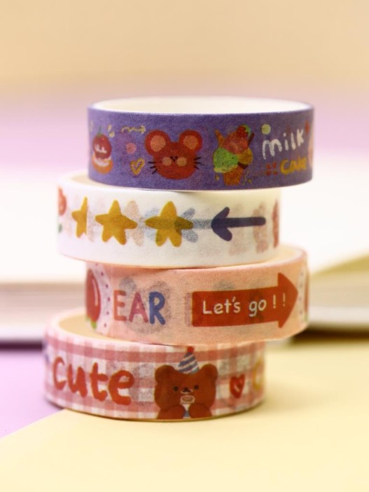 Набор декоративного скотча &quot;Cute cartoon Eat&quot;, white 