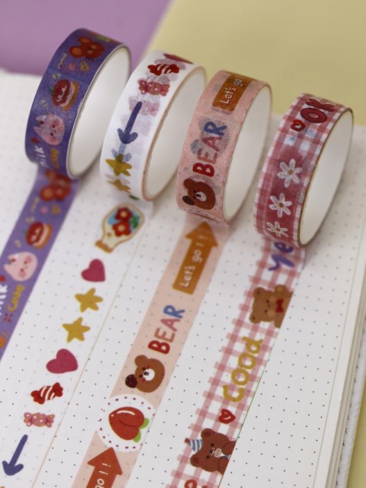 Набор декоративного скотча &quot;Cute cartoon Eat&quot;, white 